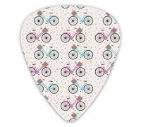 Plettri per chitarra Cartoon Modern Bicycle 12 pezzi Plettri per ukulele inclusi 0,46 mm 0,71 mm 0,96 mm
