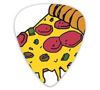 Plettri per chitarra Cartoon Pizza 12 pezzi Plettri per ukulele inclusi 0,46 mm 0,71 mm 0,96 mm
