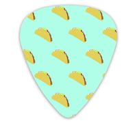 Plettri per chitarra Cartoon Taco Pattern 12 pezzi Plettri per ukulele inclusi 0,46 mm 0,71 mm 0,96 mm