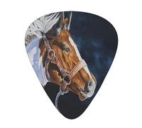 Plettri per chitarra, cavalli bianchi e marroni per chitarra acustica, chitarra elettrica, basso, ukulele tre dimensioni (confezione da 12)