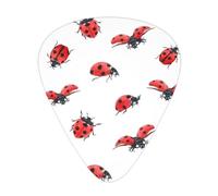 Plettri per chitarra Coccinella su bianco, 12 confezioni per basso, chitarra acustica, elettrica, per gli amanti della musica