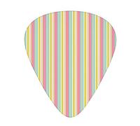 Plettri per chitarra colorati con linee audaci, confezione da 12 con scatola sottile, linee colorate audaci verde acqua in ordine verticale, allegra estate, set regalo speciale di plettri per chitarra
