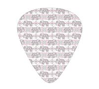 Plettri per chitarra colorati di arte etnica, confezione da 12, con scatola sottile, motivo artistico etnico colorato con influenze tribali e folcloristiche asiatiche, set regalo di plettri per chitar