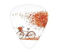 Plettri per chitarra con albero autunnale con vecchia bici invecchiata con scatola organizer per plettri per chitarra 12 pezzi 3 spessore sottile medio pesante 0,46 0,71 0,96 mm plettri per chitarra