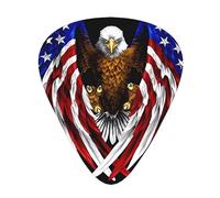 Plettri per chitarra con aquila patriottica bandiera degli Stati Uniti, 12 pezzi, per ukulele, basso, accessori