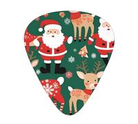 Plettri per chitarra con Babbo Natale e cervo natalizio stampati per suonatori acustici, elettrici e musicisti, 12 pezzi in 3 diversi spessori