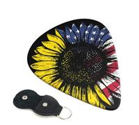 Plettri per chitarra con bandiera americana, 6 pezzi, stampa fronte/retro, adatti per chitarre acustiche, elettriche e bassi, inclusi 0,46 mm, 0,71 mm, 0,96 mm