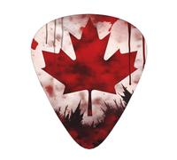Plettri per chitarra con bandiera del Canada, spessore 0,46 mm/0,71 mm/0,96 mm, con custodia per chitarra acustica-elettrica, ukulele, basso, 12 pezzi