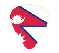Plettri per chitarra con bandiera del Nepal, per suonatori acustici, elettrici e musicisti, 12 pezzi in 3 diversi spessori