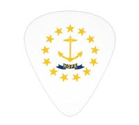 Plettri per chitarra con bandiera del Rhode Island, 12 pezzi per confezione, 3 diversi spessori, adatti per chitarra, basso, ukulele e altri strumenti.