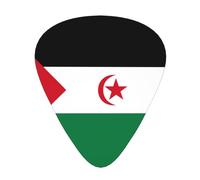 Plettri per chitarra con bandiera del Sahara occidentale, set da 12 pezzi con stili sottili, medi e spessi, viene fornito con una custodia