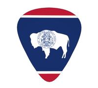 Plettri per chitarra con bandiera del Wyoming in dimensioni sottili, medie e spesse, set da 12 pezzi, adatti per chitarra elettrica e vari strumenti