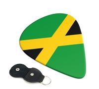 Plettri per chitarra con bandiera della Giamaica, 6 pezzi, stampa fronte/retro, adatti per chitarre acustiche, elettriche e bassi, inclusi 0,46 mm, 0,71 mm, 0,96 mm