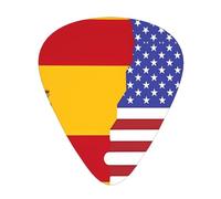 Plettri per chitarra con bandiera della Spagna americana, 12 pezzi, materiale ABS, bordi lisci, sensazione confortevole, 3 spessori opzionali