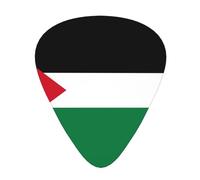 Plettri per chitarra con bandiera dello Stato della Palestina in dimensioni sottili, medie e spesse, set da 12 pezzi, adatto per chitarra elettrica e vari strumenti