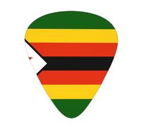 Plettri per chitarra con bandiera dello Zimbabwe in dimensioni sottili, medie e spesse, set da 12 pezzi, adatti per chitarra elettrica e vari strumenti