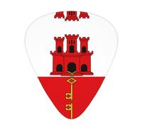 Plettri per chitarra con bandiera di Gibilterra, 12 pezzi in 3 diversi spessori, adatti per chitarra acustica, chitarra elettrica e musicisti di band