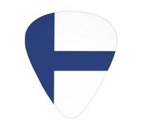 Plettri per chitarra con bandiera finlandese, 12 pezzi, materiale ABS, bordi lisci, sensazione confortevole, 3 spessori opzionali