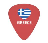Plettri per chitarra con bandiera greca e cuore, plettri per basso, palette per suonare la chitarra, 12 pezzi
