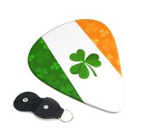 Plettri per chitarra con bandiera irlandese, 6 plettri per chitarra con stampa fronte/retro, adatti per chitarre acustiche, elettriche e bassi, inclusi 0,46 mm, 0,71 mm, 0,96 mm