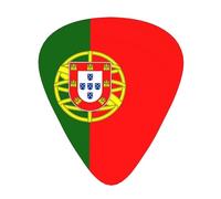 Plettri per chitarra con bandiera portoghese, 12 pezzi per confezione, 3 diversi spessori, adatti per chitarra, basso, ukulele e altri strumenti.