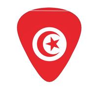 Plettri per chitarra con bandiera tunisina, 12 pezzi, materiale ABS, bordi lisci, sensazione confortevole, 3 spessori opzionali