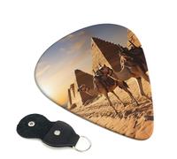 Plettri per chitarra con cammelli egiziani, spessore 0,46 mm, con supporto in pelle, plettro personalizzato per basso, chitarra elettrica, acustica, regalo per gli amanti