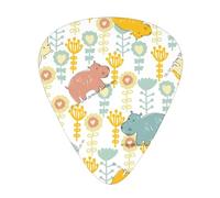 Plettri per chitarra con colonna sonora di fiori di ippopotamo, plettri per bassista, palette per suonare la chitarra, 12 pezzi