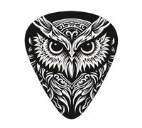 Plettri per chitarra con disegno astratto a forma di gufo, di dimensioni sottili, medie e spesse, set da 12 pezzi, adatti per chitarra elettrica e vari strumenti