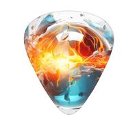 Plettri per chitarra con fiamme e gocce d'acqua, 12 pezzi, spessore 0,46 mm/0,71 mm/0,96 mm, con custodia per chitarra acustica-elettrica, ukulele, basso