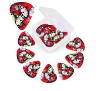 Plettri per chitarra con fiori colorati e farfalle, confezione da 12, con scatola organizer, 3 diversi spessori, inclusi plettri sottili, medi e pesanti.