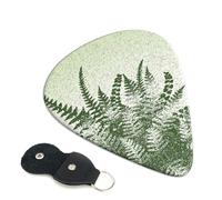 Plettri per chitarra con foglie di felce naturale, 6 plettri per chitarra con stampa fronte/retro, adatti per chitarre acustiche, elettriche e bassi, tra cui 0,46 mm, 0,71 mm, 0,96 mm