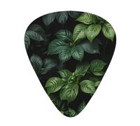 Plettri per chitarra con foglie verdi e lussureggiante verde in tre diversi spessori, adatti per chitarra elettrica e musicisti di band