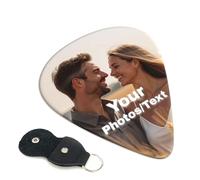 Plettri Per Chitarra Con Foto Personalizzata, Per Chitarra Acustica Chitarra Elettrica Basso Ukulele Band, con la Tua Immagine/Logo/Testo (6 pezzi, 0.46mm)