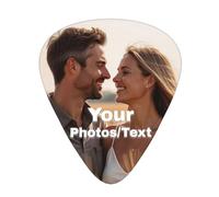 Plettri Per Chitarra Con Foto Personalizzata, Per Chitarra Acustica Chitarra Elettrica Basso Ukulele Band, con la Tua Immagine/Logo/Testo (120 pezzi)