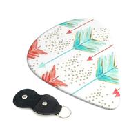 Plettri per chitarra con frecce color corallo e foglia di tè, 6 pezzi, stampa fronte/retro, adatti per chitarre acustiche, elettriche e bassi, inclusi 0,46 mm, 0,71 mm, 0,96 mm
