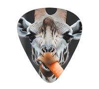 Plettri per chitarra con giraffa che mangia carote di dimensioni sottili, medie e spesse, set da 12 pezzi, adatti per chitarra elettrica e vari strumenti