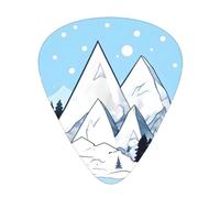 Plettri per chitarra con montagne innevate, 12 pezzi, materiale ABS, bordi lisci, sensazione confortevole, 3 spessori opzionali