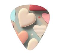 Plettri per chitarra con motivo amore, 12 pezzi, materiale ABS, bordi lisci, sensazione confortevole, 3 spessori opzionali
