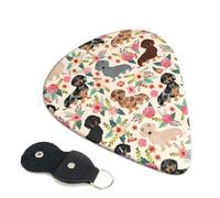 Plettri per chitarra con motivo floreale, 6 plettri per chitarra con stampa fronte/retro, adatti per chitarre acustiche, elettriche e bassi, tra cui 0,46 mm, 0,71 mm, 0,96 mm