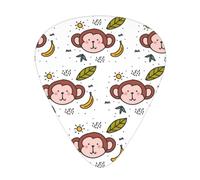 Plettri per chitarra con motivo scimmia, 12 plettri leggeri per chitarra, spessore 0,46 mm/0,71 mm/0,96 mm, per chitarra acustica, chitarra elettrica, ukulele, basso