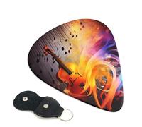 Plettri per chitarra con musica astratta, 6 plettri, stampa su entrambi i lati, per chitarra acustica, basso, ukulele, chitarra elettrica (0,46 mm, 0,71 mm, 0,96 mm)