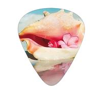 Plettri per chitarra con paesaggio marino con scatola portaoggetti per chitarra, 12 plettri per chitarra, 3 spessori, sottili, medi, pesanti, 0,46, 0,71, 0,96 mm, per chitarra acustica, elettrica o