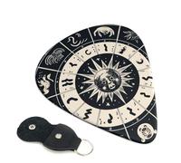 Plettri per chitarra con segno astrologico, spessore 0,96 mm, con supporto in pelle, plettro personalizzato per basso, chitarra elettrica, acustica, regalo per amanti