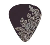 Plettri per chitarra, con sfondo viola in pizzo, set da 12 pezzi, tre diversi spessori per chitarra elettrica acustica e altri strumenti