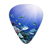 Plettri per chitarra con squalo che nuota sotto il mare, 12 pezzi, per chitarre e ukulele, regalo unico per chitarra