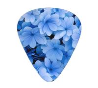 Plettri per chitarra con stampa a fiori blu, 12 pezzi, plettri in celluloide per chitarra acustica, elettrica, basso, inclusi 0,46 mm, 0,71 mm, 0,96 mm