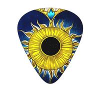 Plettri per chitarra con stampa a forma di cuore e sole, per suonatori acustici, elettrici e musicisti, 12 pezzi in 3 diversi spessori