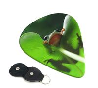 Plettri per chitarra con stampa a forma di rana, 6 pezzi, plettri per chitarra acustica, elettrica, per basso, chitarre acustiche, ukulele, sottili, medi, spesse, 0,71 mm