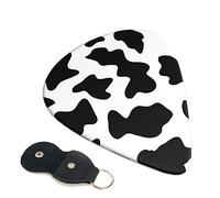 Plettri per chitarra con stampa a pois di mucca, 6 pezzi, plettro per chitarra elettrica acustica, per basso, chitarre acustiche elettriche, ukulele, sottili, medie, spesse, 0,46 mm